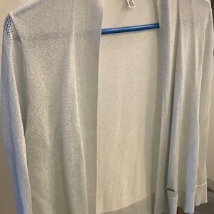 Silver metallic Calvin Klein open cardigan
